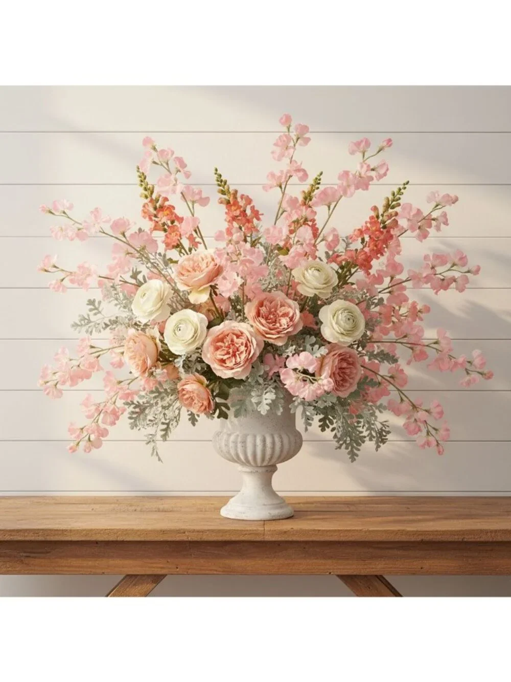 Pink Sweet Pea Flower Stems Faux Floral Cottagecore Decor Romantic Wedding Flowe